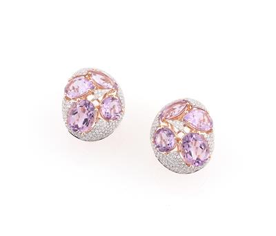 Diamant Amethyst Ohrclips - Jewellery