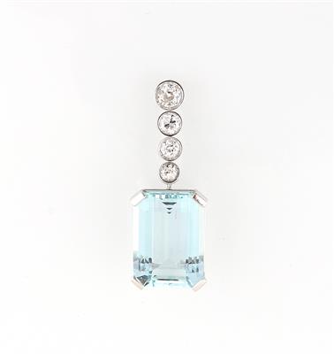 Diamant Aquamarin Anhänger - Jewellery