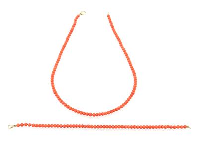 Korallen Damenschmuckgarnitur - Jewellery