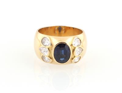 Diamant Saphir Ring - Gioielli