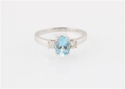 Brillant Aquamarin Ring - Schmuck