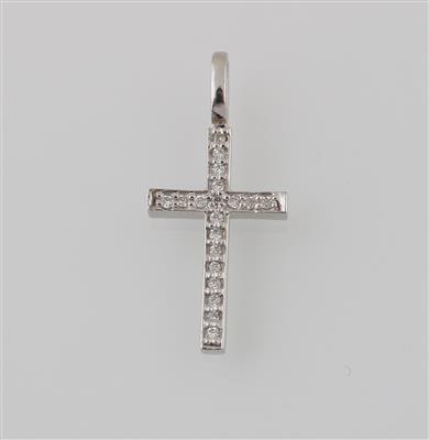 Brillant Kreuzanhänger zus. ca. 0,15 ct - Jewellery