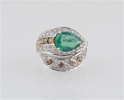Diamant Smaragd Ring Schlange - Klenoty