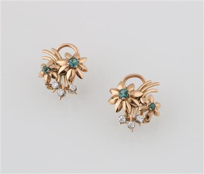 Diamant Turmalin Ohrclips - Jewellery