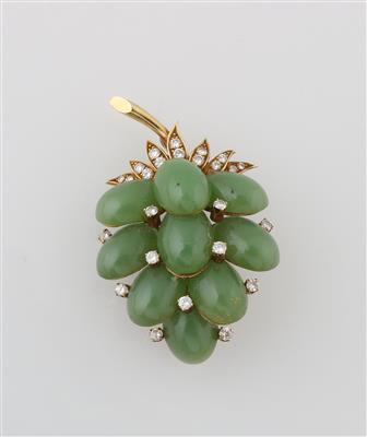 Brillant Nephrit Brosche - Jewellery