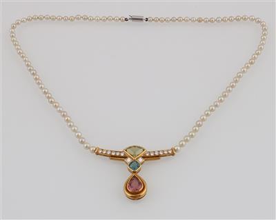Kulturperlen Diamant Schmucksteincollier - Jewellery