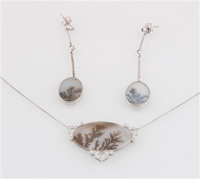 Diamant Moosachat Garnitur - Jewellery