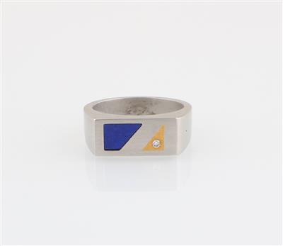 Platin Lapislazuli Ring - Jewellery