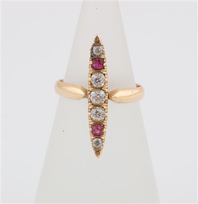 Altschliffdiamant Ring zus. ca. 0,35 ct - Klenoty