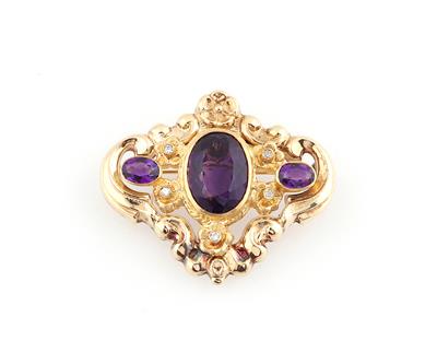 Diamant Amethyst Brosche - Klenoty