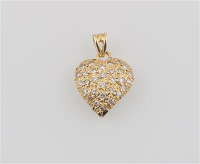 Brillant Herzanhänger zus. ca. 0,40 ct - Gioielli