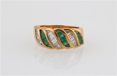 Diamant Smaragd Ring - Schmuck
