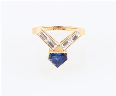 Diamant Saphir Ring - Klenoty