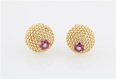 Brillant Rubin Ohrclips - Jewellery