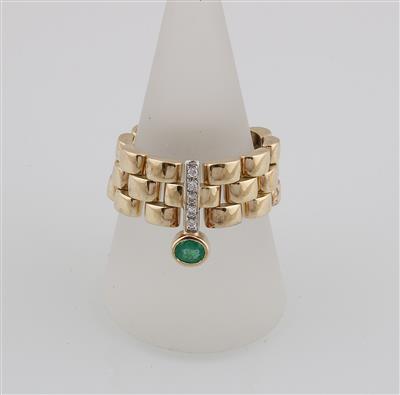 Brillant Smaragdkettenring - Jewellery