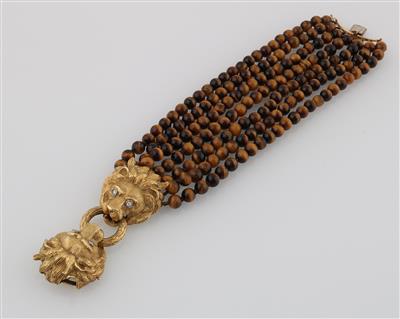 Brillant Tigerauge Armband Löwen - Jewellery