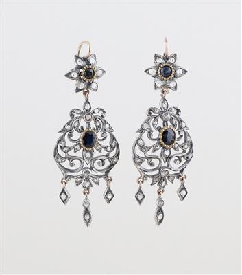 Diamant Saphir Ohrgehänge - Jewellery
