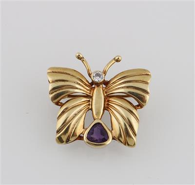 Amethyst Brosche Schmetterling - Schmuck