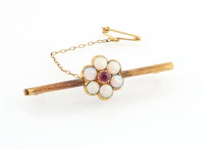 Rubin Opal Brosche - Schmuck