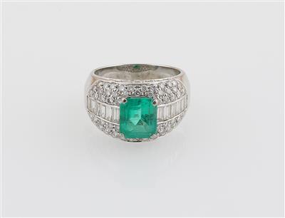 Diamant Smaragd Ring - Jewellery