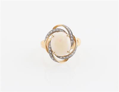 Achtkantdiamant Opal Ring - Schmuck