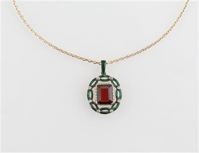 Diamant Granatanhänger - Jewellery