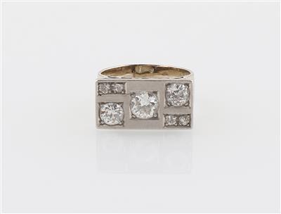 Altschliffdiamant Ring zus. ca. 1 ct - Gioielli