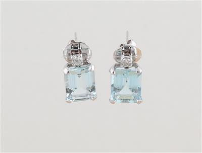 Brillant Aquamarin Ohrstecker - Schmuck