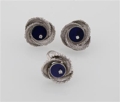 Brillant Lapislazuli Garnitur - Schmuck