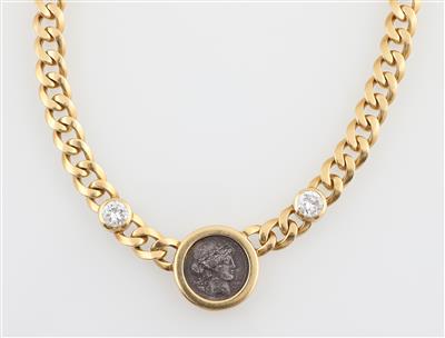 Brillantcollier mit römischer Münze - Klenoty