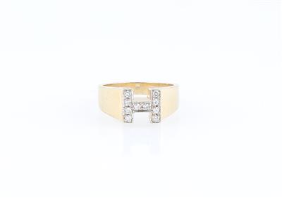 Diamantring "H" - Schmuck