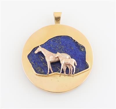 Lapislazuli Anhänger Pferde - Schmuck