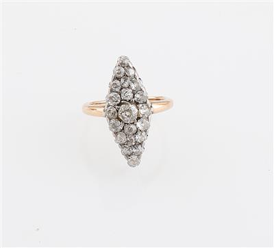 Altschliffdiamant Ring zus. ca. 1,20 ct - Klenoty