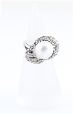 Diamant Kulturperlen Ring - Gioielli
