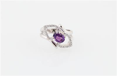 Brillant Amethyst Ring ca. 0,20 ct - Schmuck