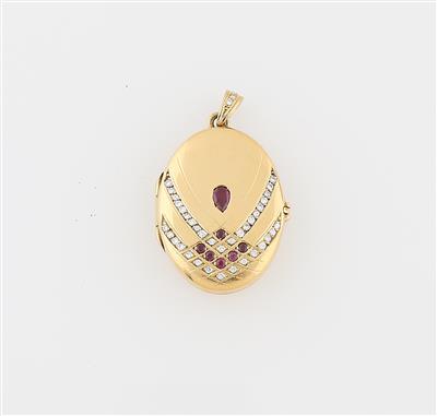 Brillant Rubinmedaillon - Jewellery