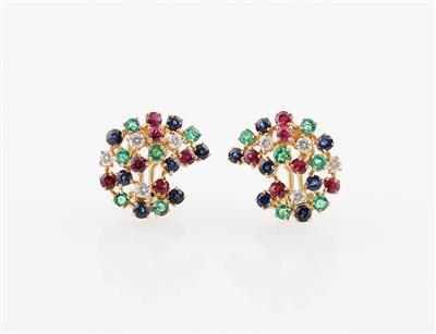 Brillant Rubin Saphir Smaragd Ohrclips - Šperky