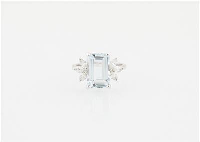 Diamant Aquamarin Ring - Jewellery