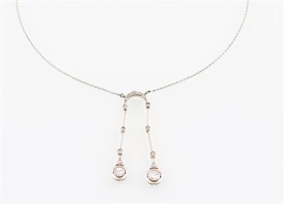 Diamantcollier zus. ca 0,35 ct - Gioielli