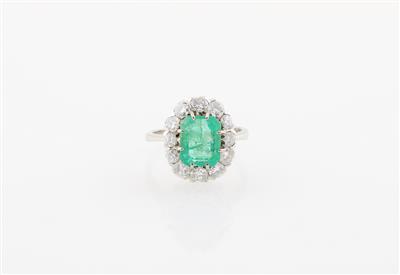 Smaragd Brillantring zus. ca. 1,4 ct - Šperky