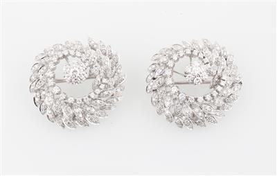 Zwei Diamantbroschen zus. ca. 3,80 ct - Gioielli