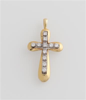 Brillant Kreuzanhänger zus. ca. 0,40 ct - Jewellery