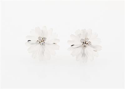 Altschliffbrillant Blüten Ohrclips zus. ca. 0,25 ct - Klenoty