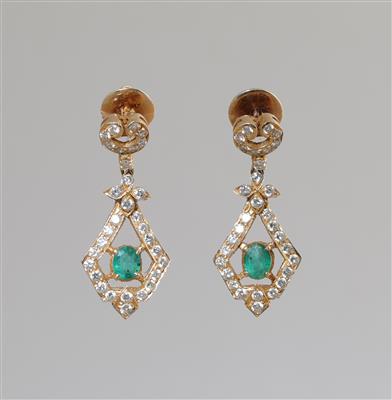 Brillant Smaragd Ohrgehänge - Jewellery