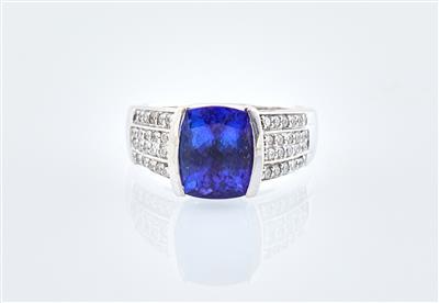 Brillant Tansanit Ring - Schmuck