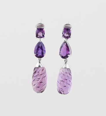 Amethyst Ohrgehänge zus. ca. 61 ct - Jewellery