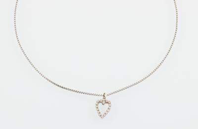 Diamant Herzanhänger zus. ca. 0,20 ct - Jewellery