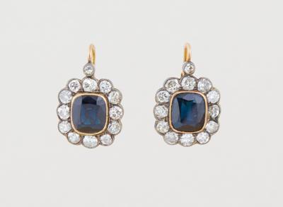Diamant Saphir Ohrringe - Jewelry