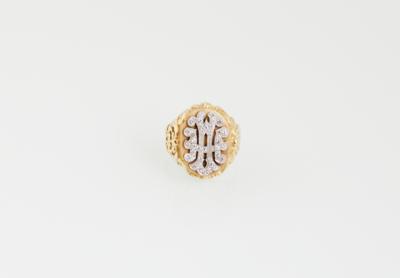 Brillantring mit Monogramm zus. ca. 0,50 ct - Gioielli