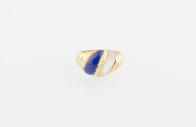 Lapislazuli Perlmutt Ring - Klenoty